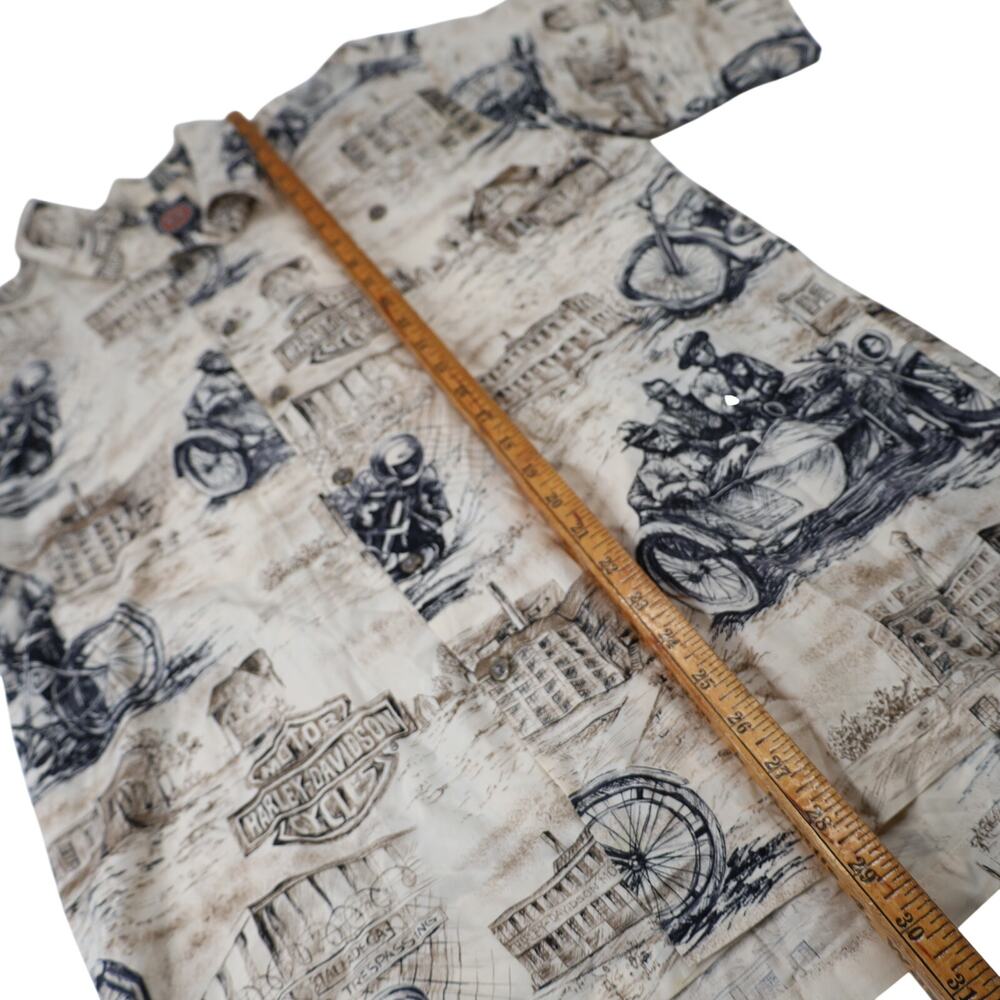 Vintage Harley Davidson x Tori Richards Allover Print Viscose Button Up Shirt - Picture 8 of 9
